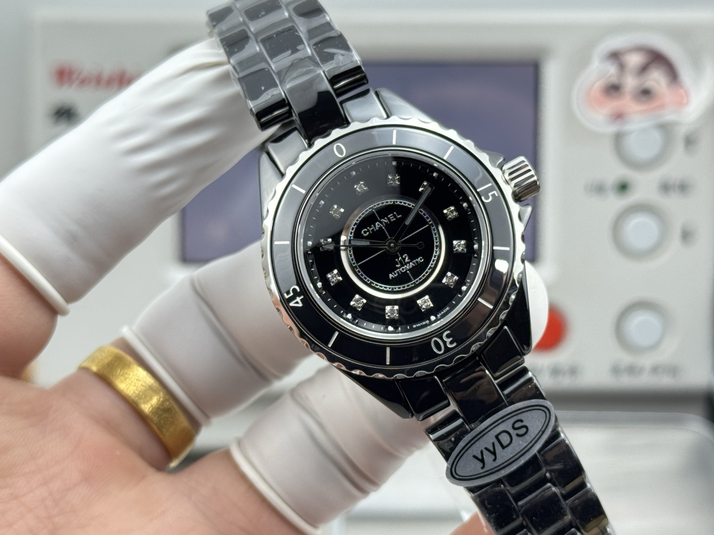シャネル J12 セラミック シルバー ローズゴールド ウォッチ 詳細画像 1