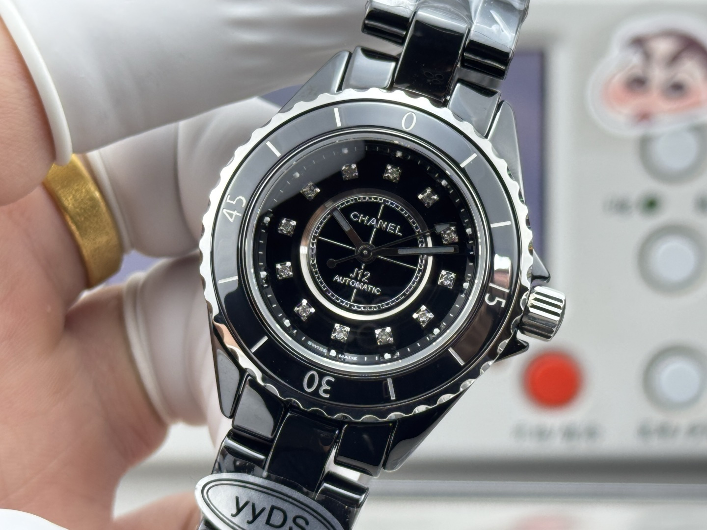 シャネル J12 セラミック シルバー ローズゴールド ウォッチ 画像 4