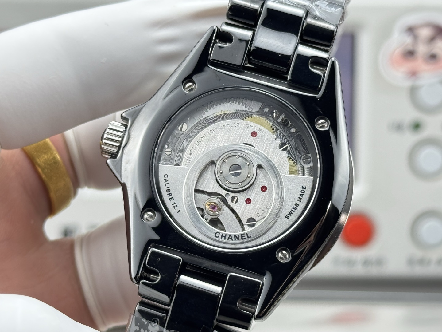シャネル J12 セラミック シルバー オレンジ ウォッチ 画像 7