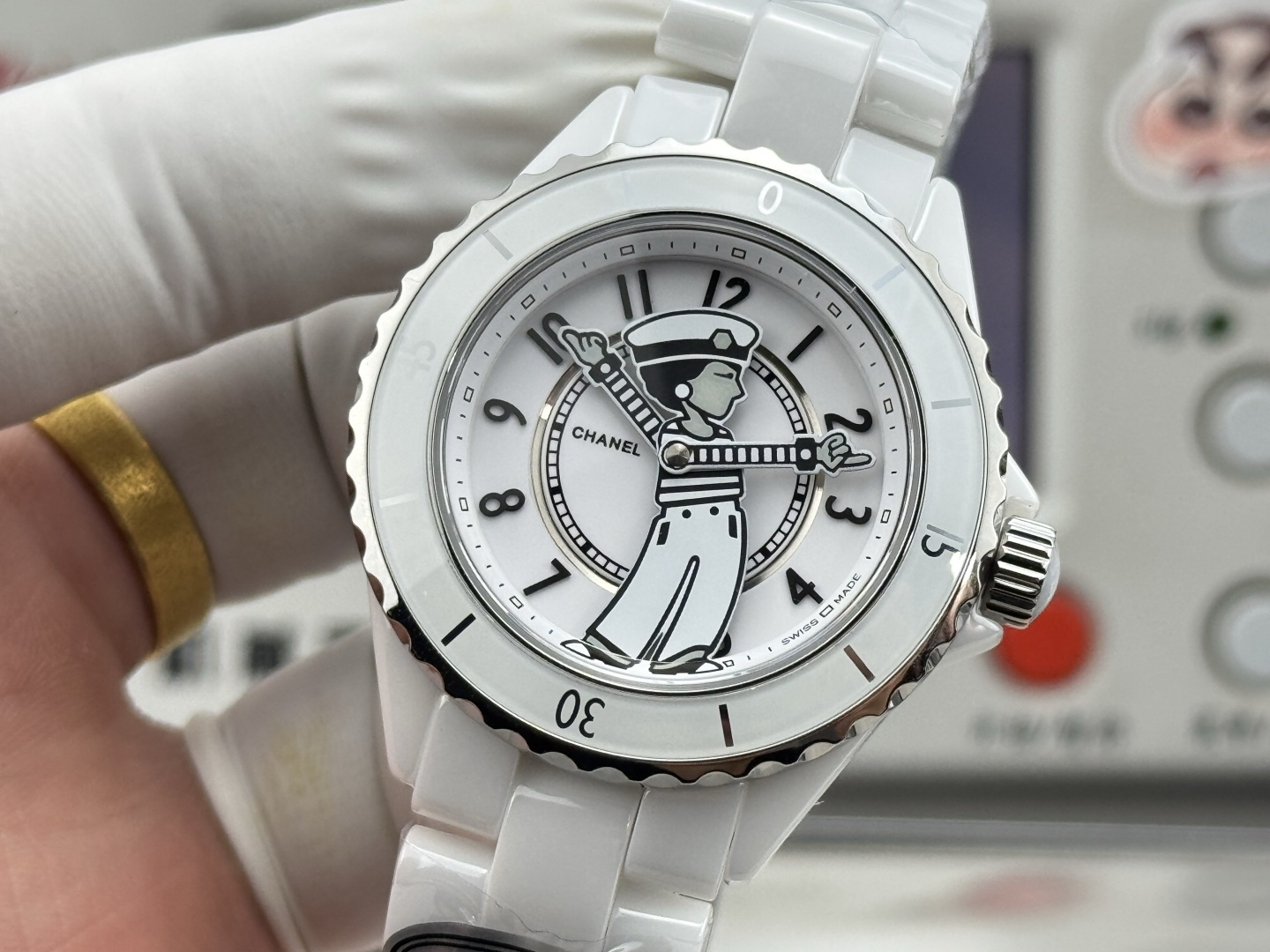 シャネル J12 セラミック シルバー オレンジ ウォッチ 画像 4