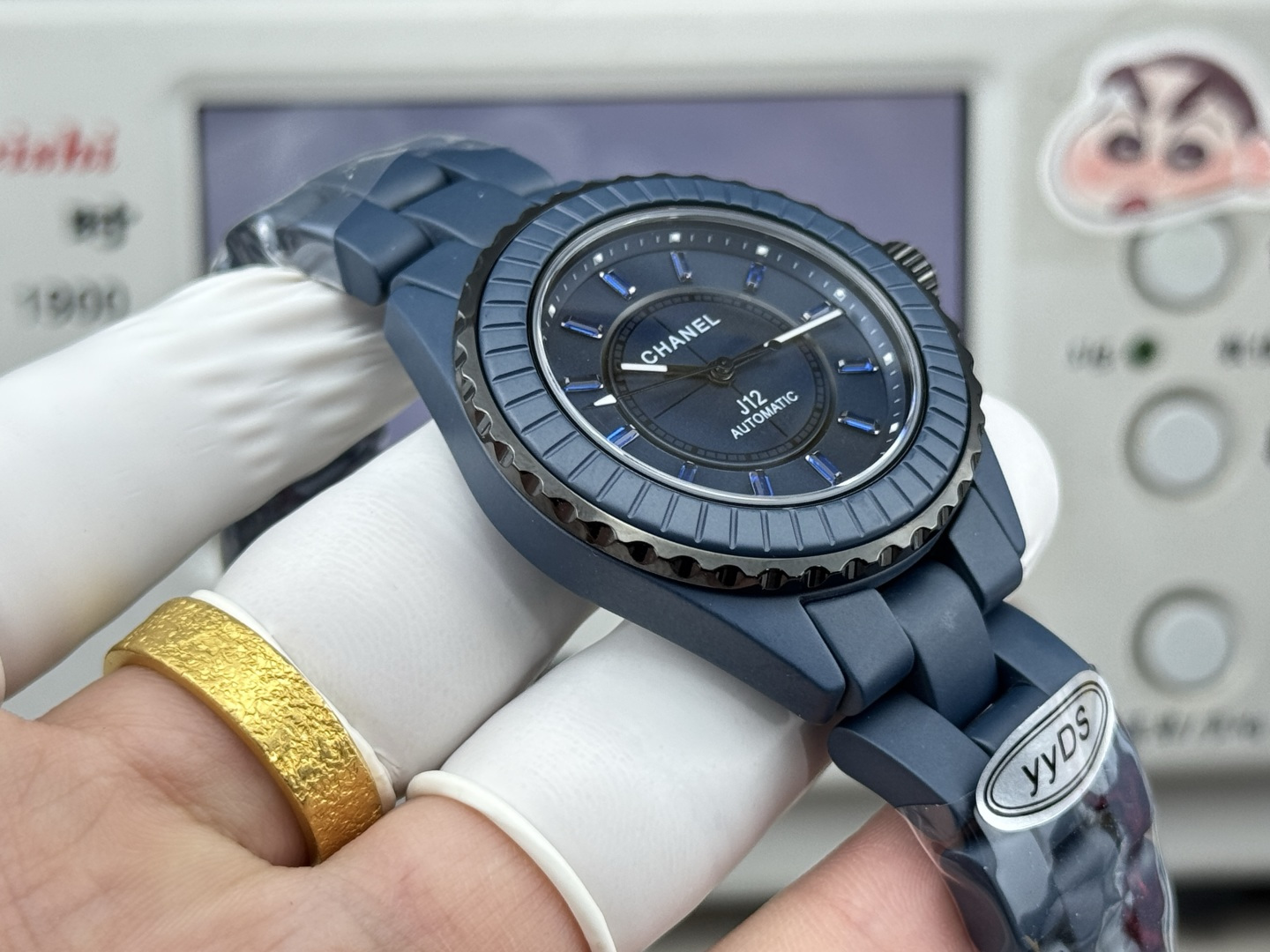 シャネル J12 ブルー セラミック ブルー シルバー ウォッチ 画像 5
