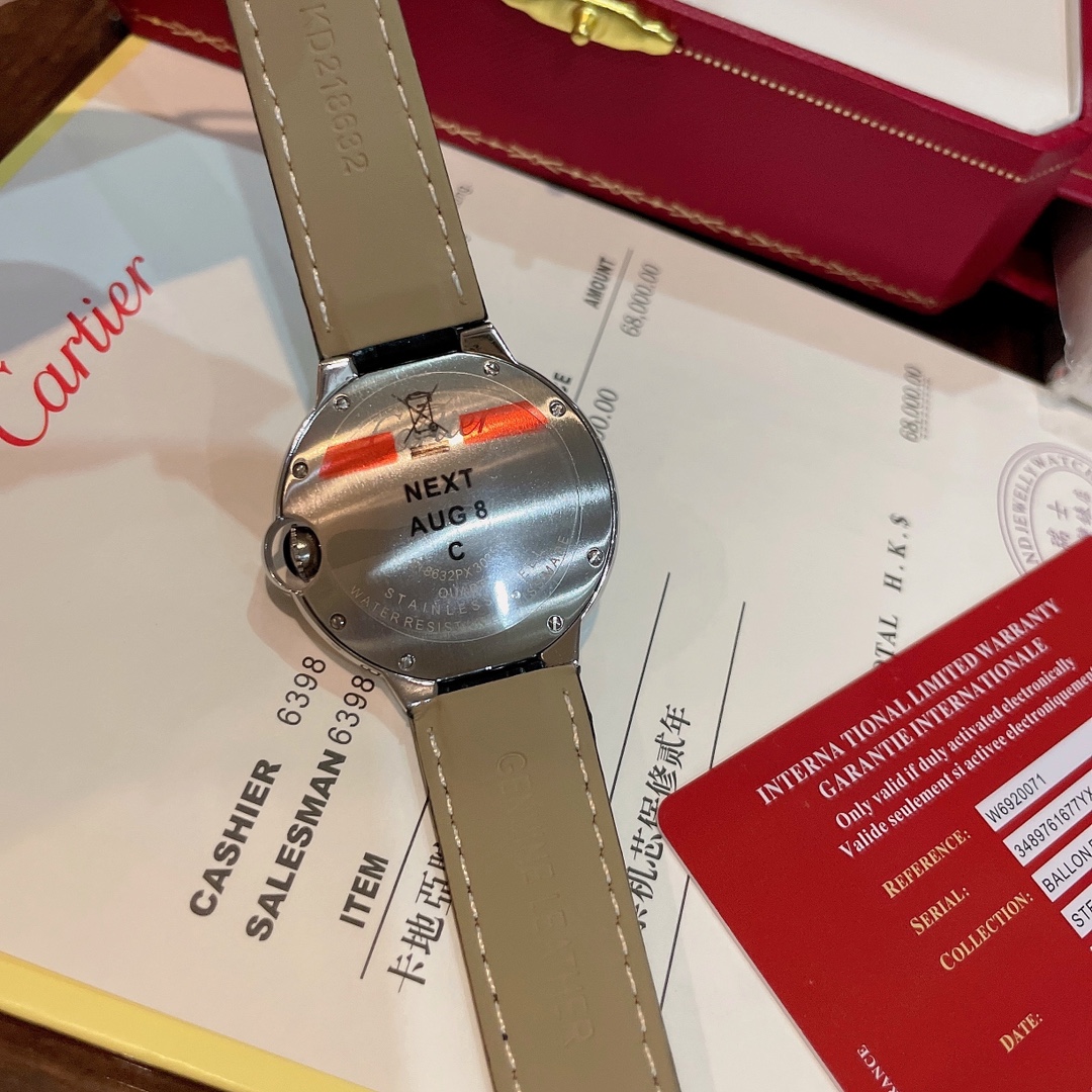 カルティエ バロン ブルー ドゥ カルティエ 42mm ローズゴールド オレンジ ウォッチ 詳細画像 3