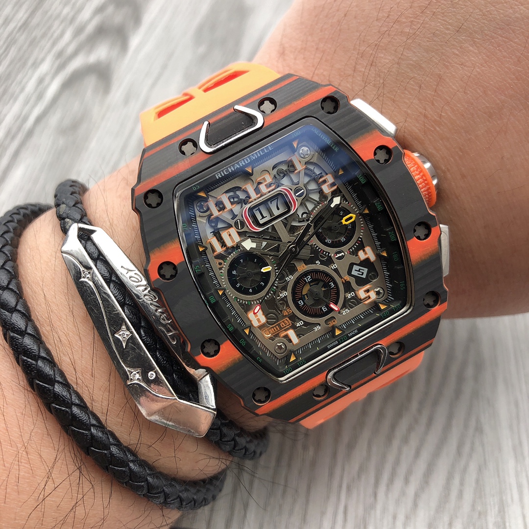 リシャール ミル RM 11-03 オートマティック フライバック クロノグラフ シルバー ブラック ウォッチ 画像 8