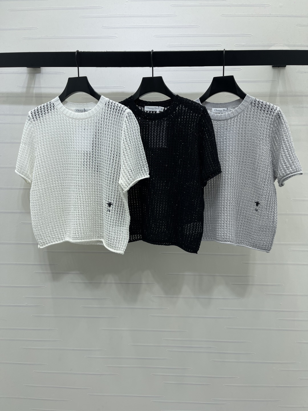 シャネル ロゴ刺繍 透かし編み ニットTシャツ 詳細画像 2