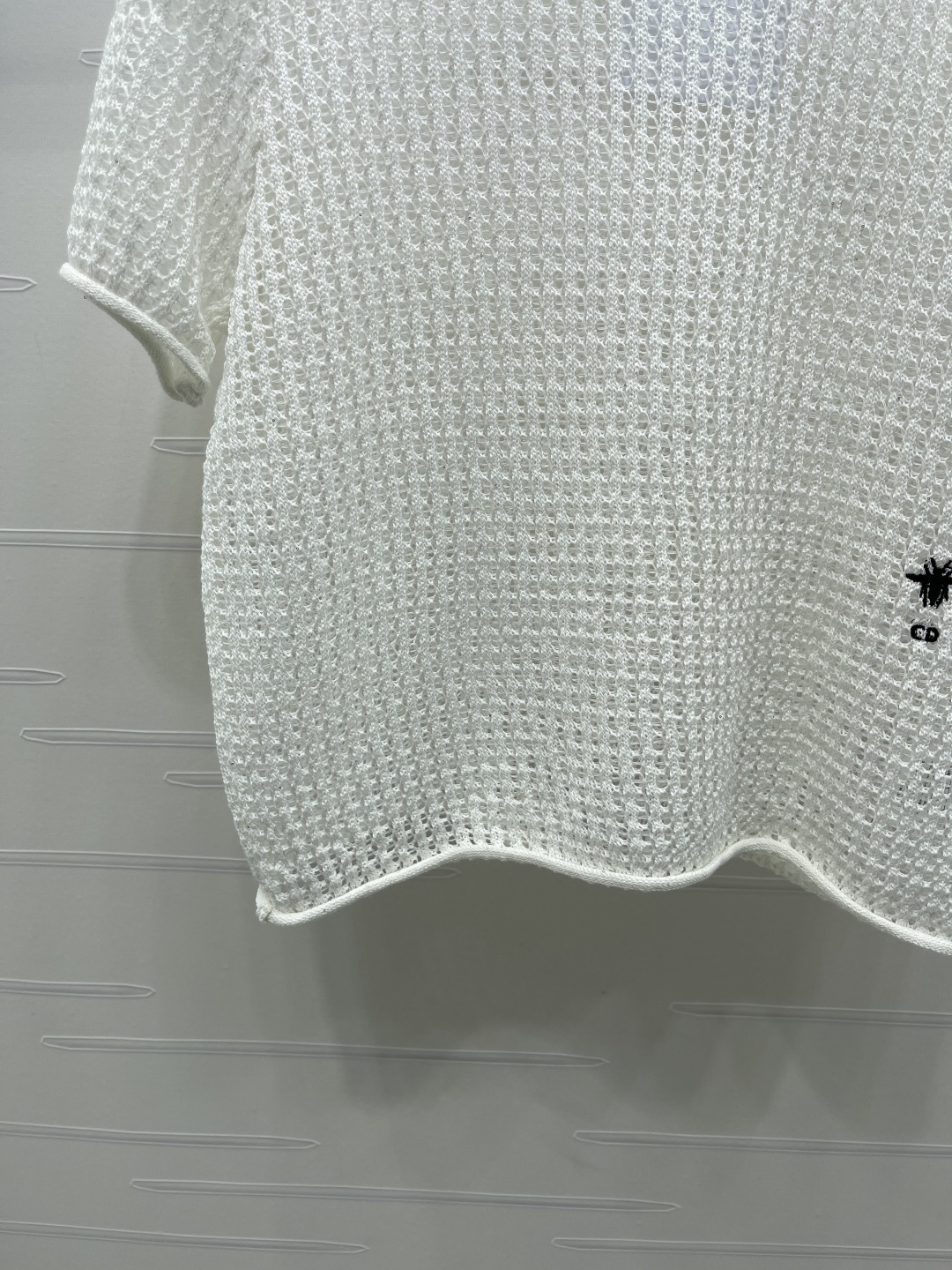 シャネル ロゴ刺繍 透かし編み ニットTシャツ 画像 6
