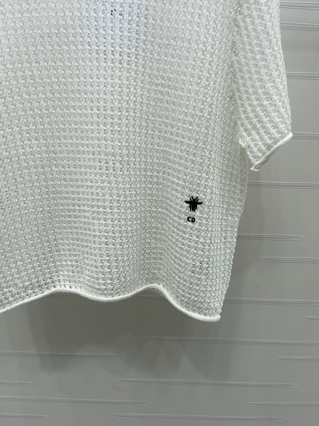 シャネル ロゴ刺繍 透かし編み ニットTシャツ 画像 7