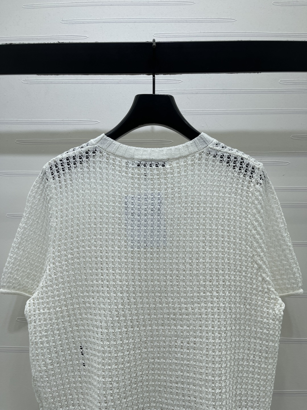 シャネル ロゴ刺繍 透かし編み ニットTシャツ 画像 8
