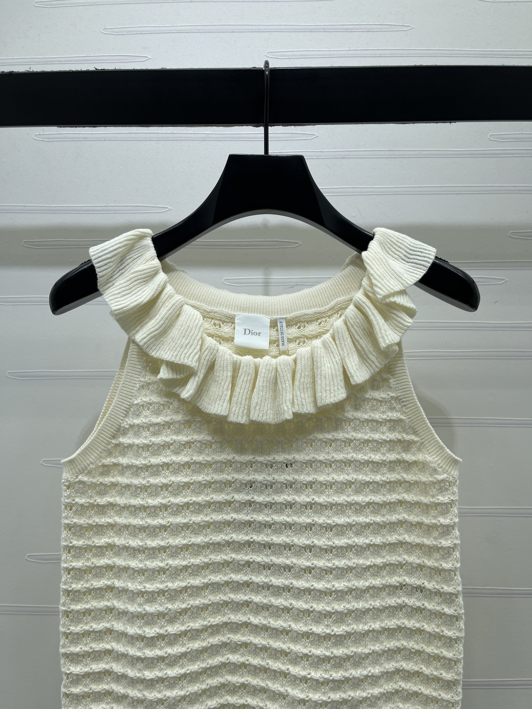 ディオール フローラル ロゴ刺繍 透かし編み ニットタンクトップ 画像 5
