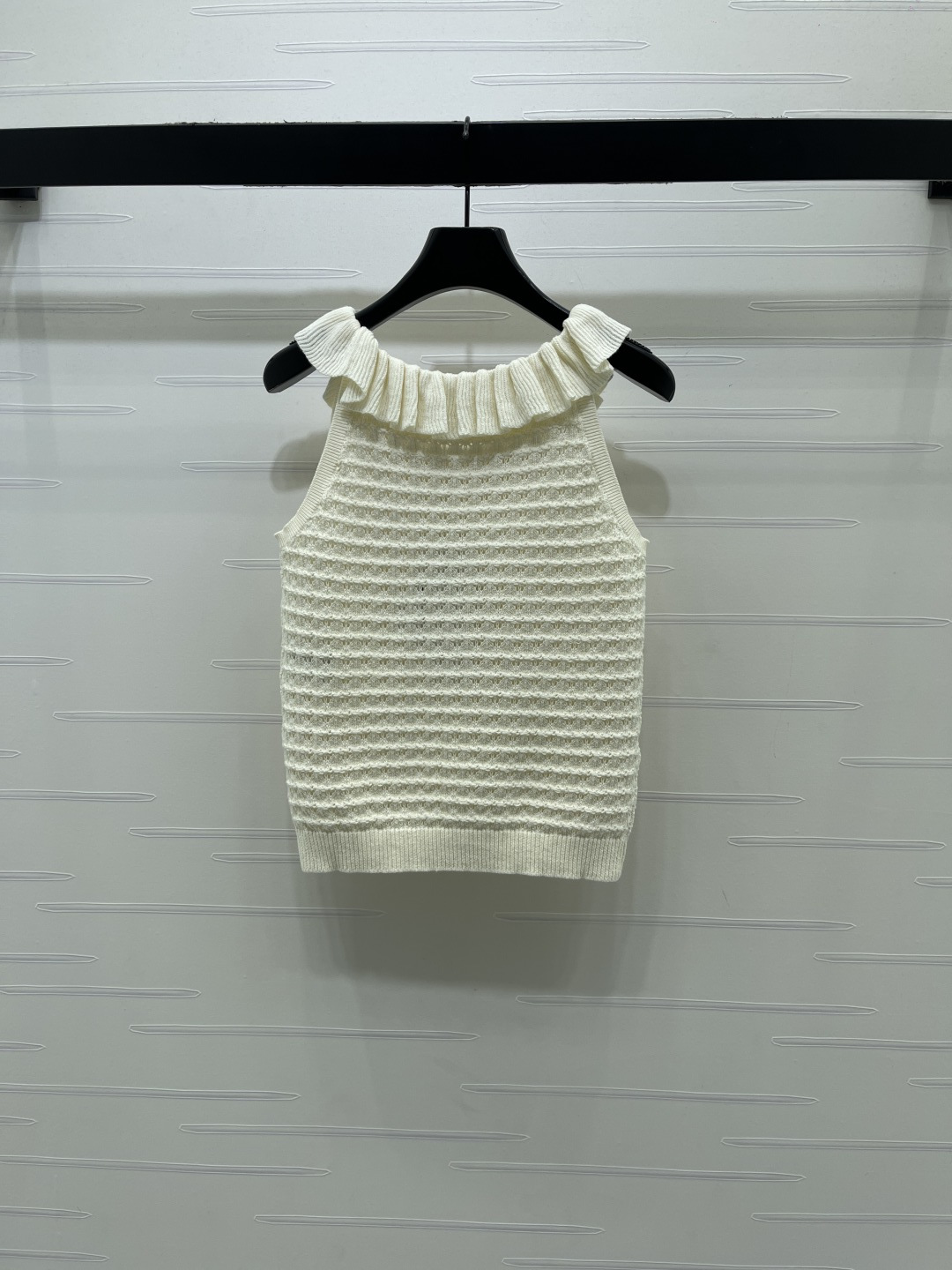ディオール フローラル ロゴ刺繍 透かし編み ニットタンクトップ 画像 9