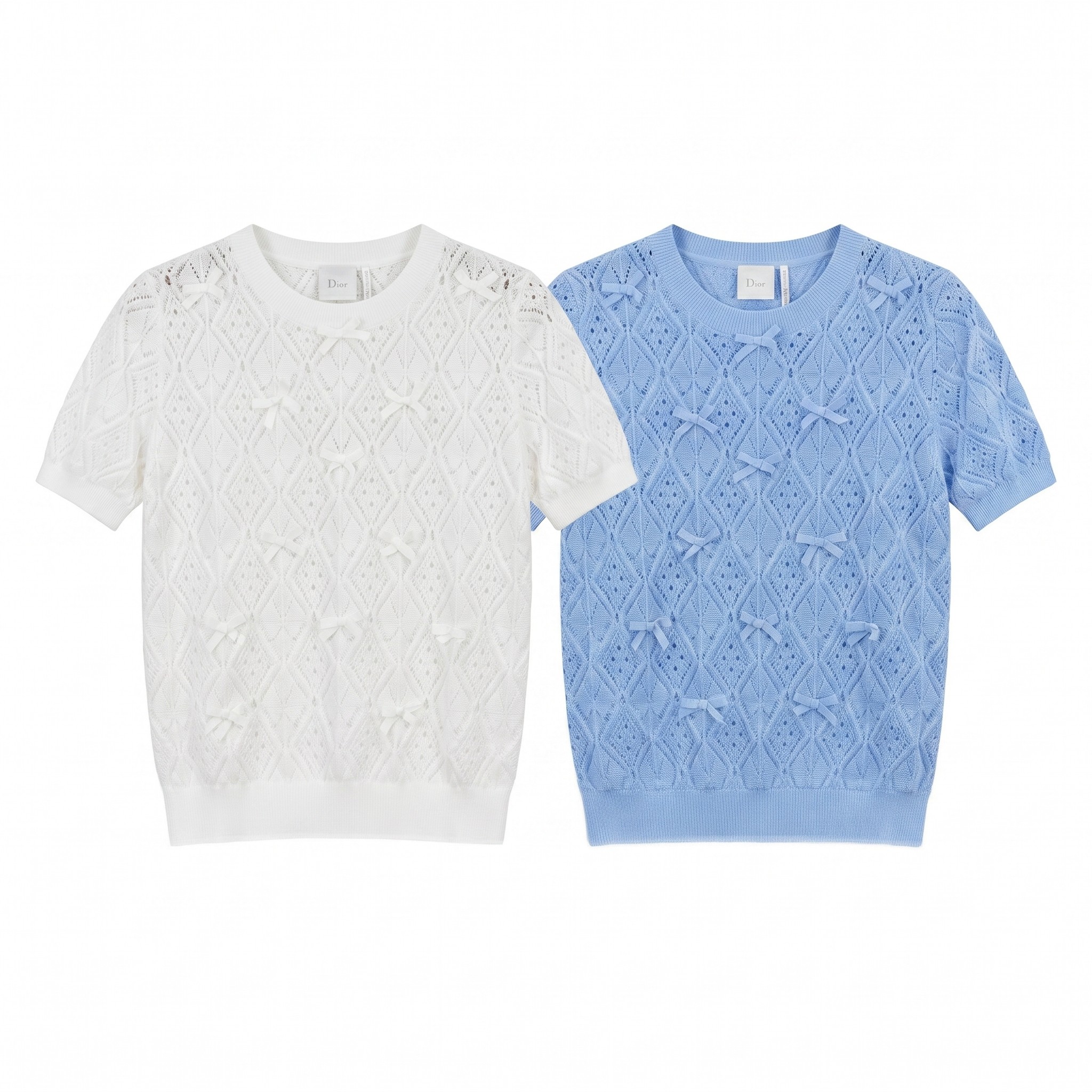 ディオール バタフライ 透かし編み ニットTシャツ