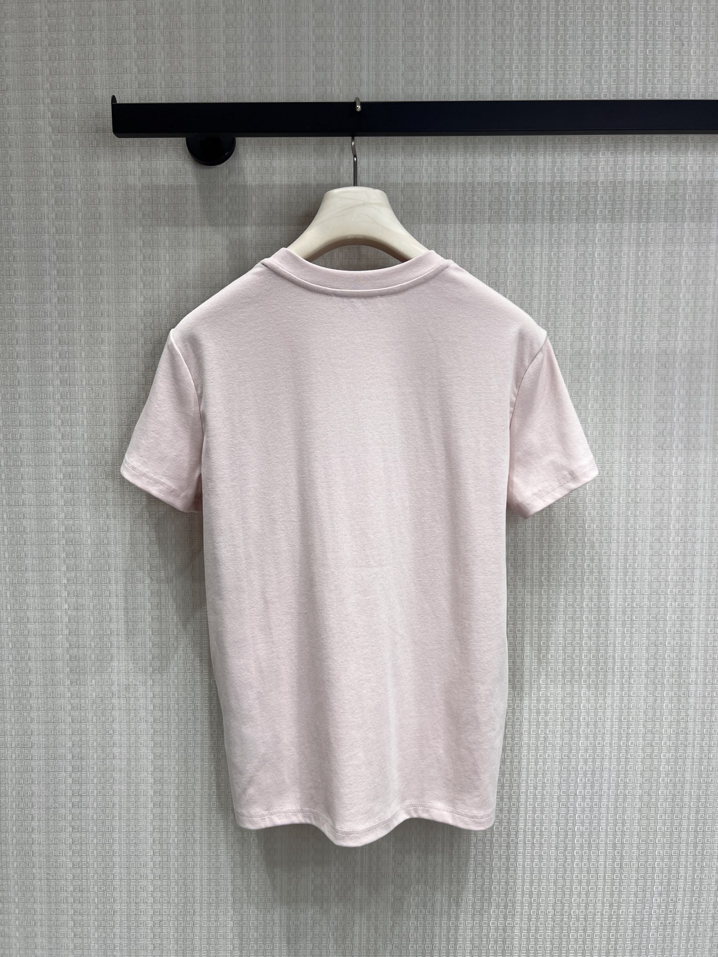 ピンク ロゴ刺繍 クリスタル装飾 ロゴグラフィック Tシャツ 詳細画像 3