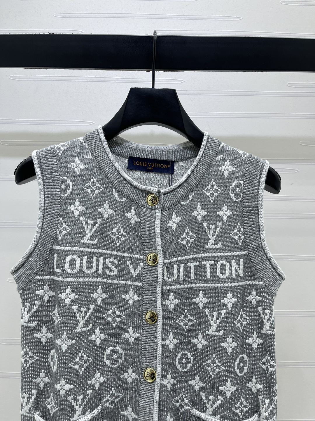 ルイ・ヴィトン グラフィックプリント ロゴ刺繍 ジャカード ニットタンクトップ 画像 4