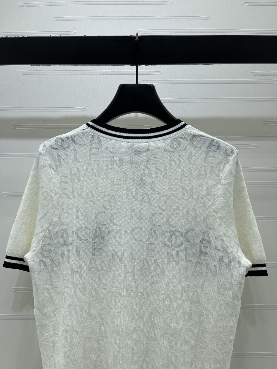 シャネル ロゴ刺繍 ジャカード ニットTシャツ 画像 8