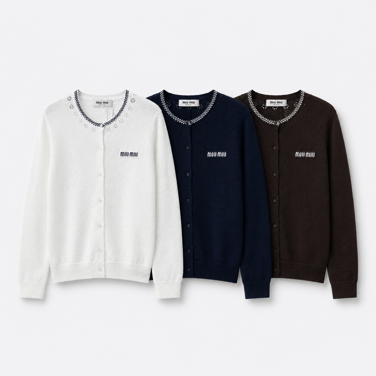 シャネル ロゴ刺繍 ジャカード ニットTシャツ