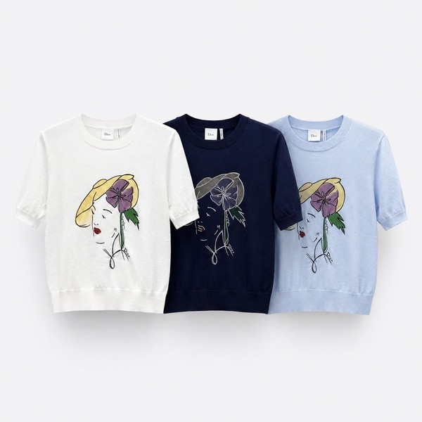 ディオール グラフィックプリント ニットTシャツ