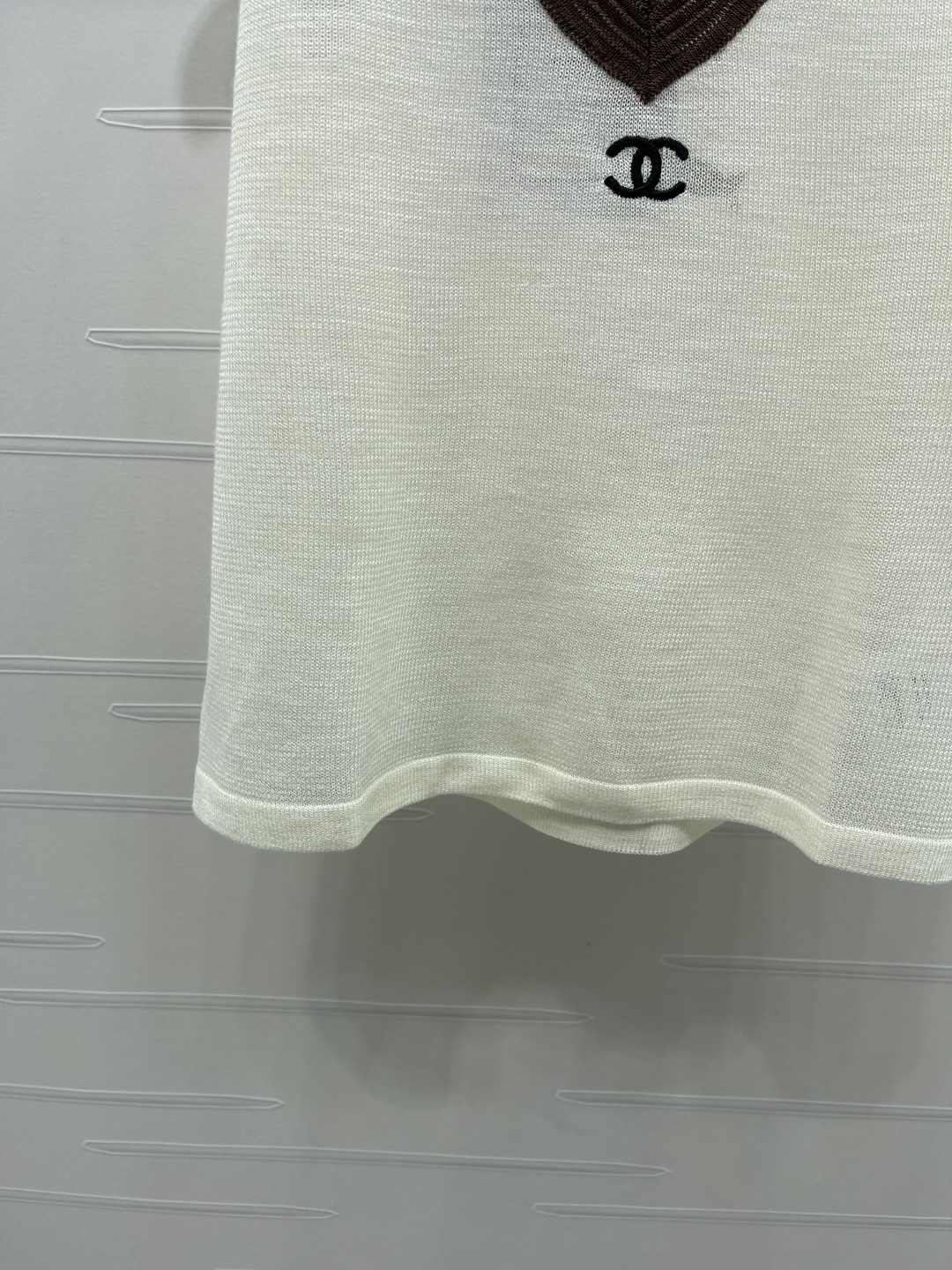 シャネル ロゴ刺繍 Vネック ニットタンクトップ 画像 6