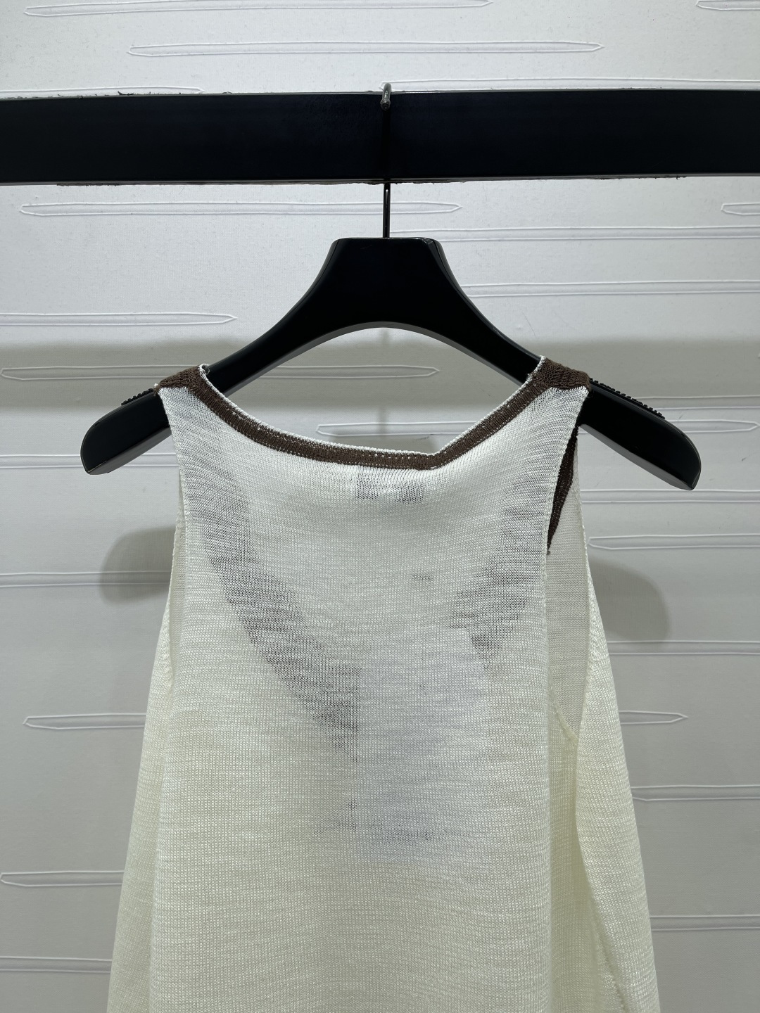 シャネル ロゴ刺繍 Vネック ニットタンクトップ 画像 8