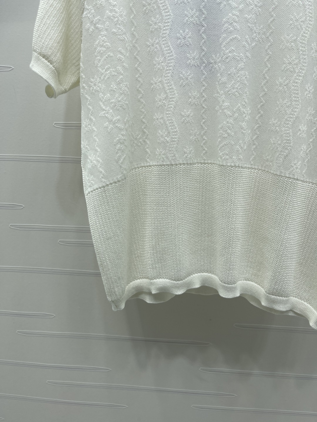 シャネル ロゴ刺繍 透かし編み ニットTシャツ 画像 6