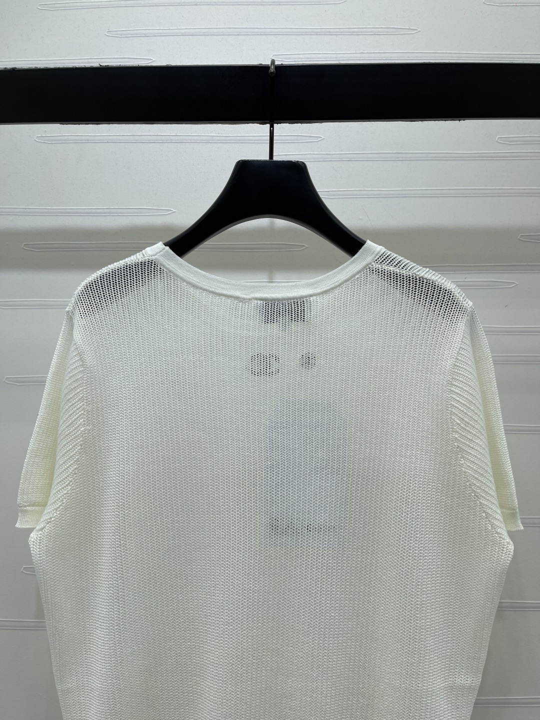 シャネル ロゴ刺繍 透かし編み ニットTシャツ 画像 8