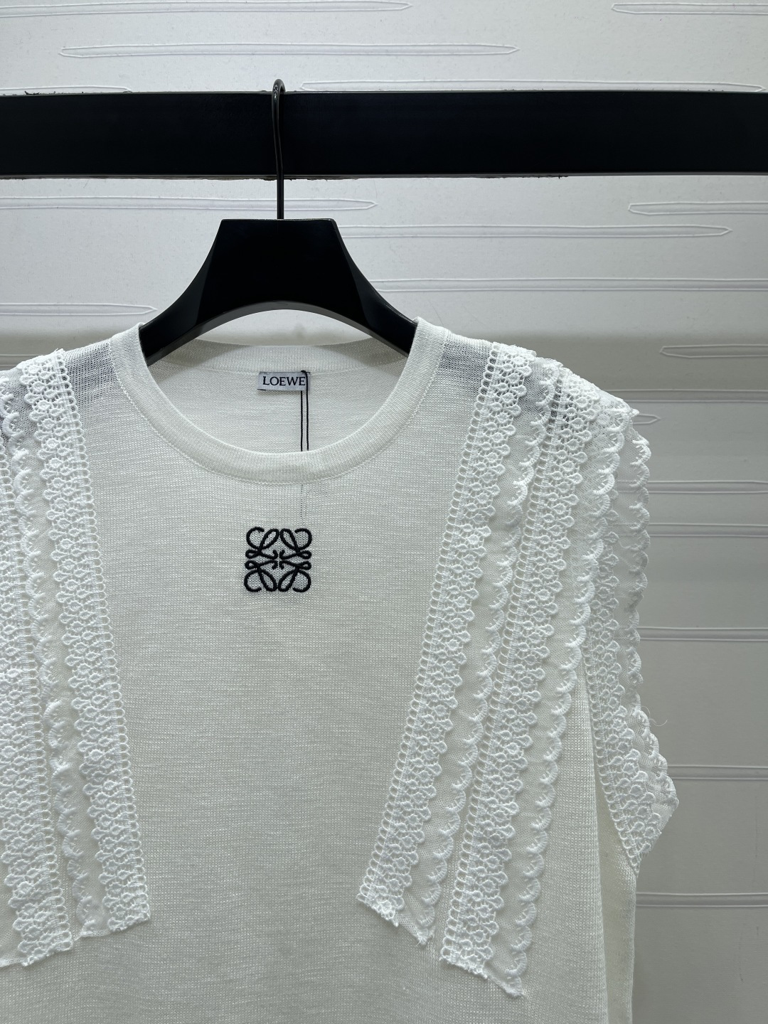 ロエベ グラフィックプリント フローラル ロゴ刺繍 レーストリム ニットタンクトップ 画像 4