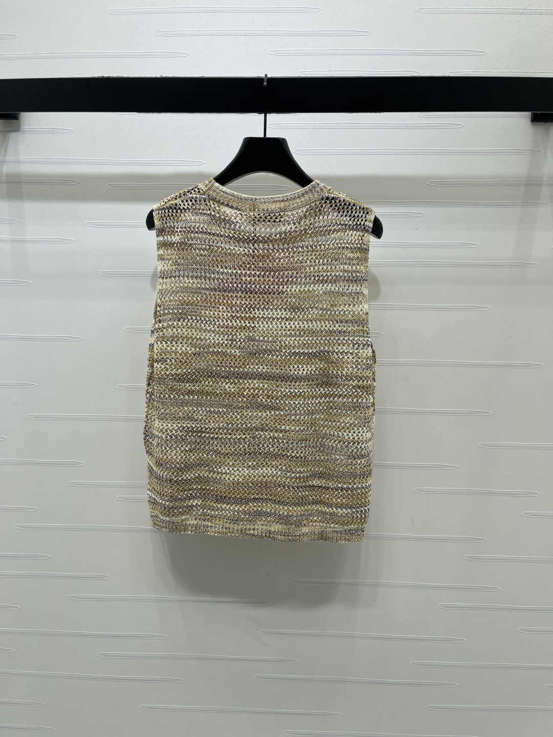 ミュウミュウ ロゴ刺繍 ボーダー 透かし編み ニットタンクトップ 画像 9