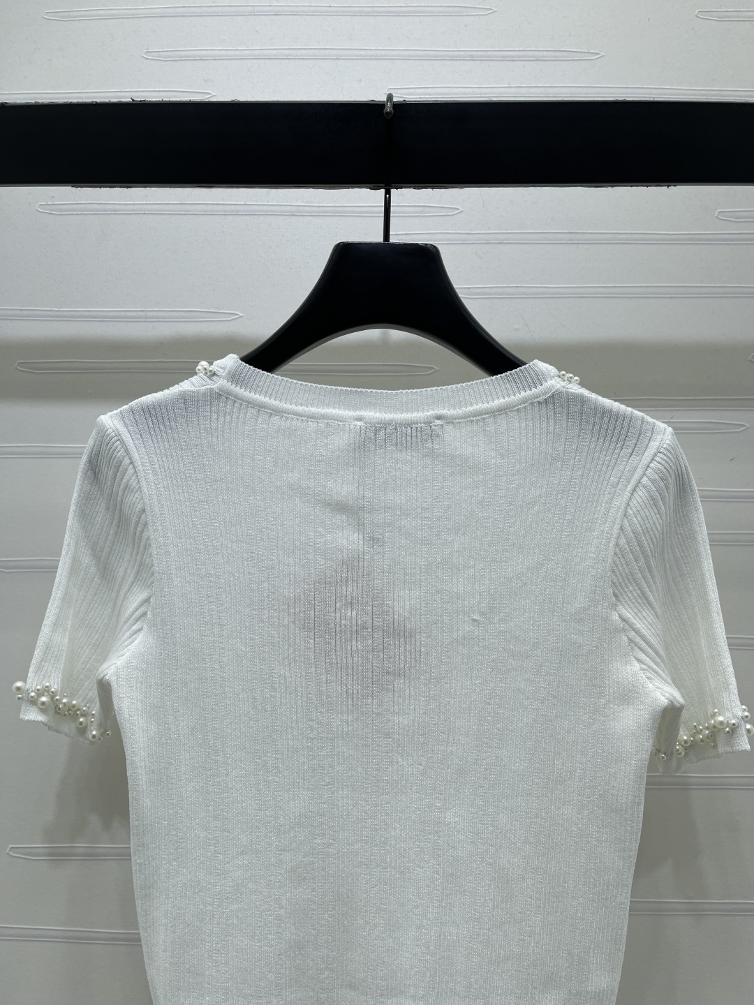 ミュウミュウ ロゴ刺繍 クリスタル装飾 ニットTシャツ 画像 8