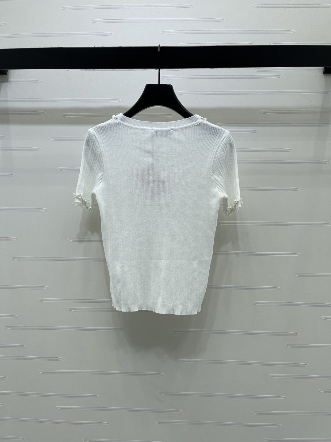 ミュウミュウ ロゴ刺繍 クリスタル装飾 ニットTシャツ 画像 9