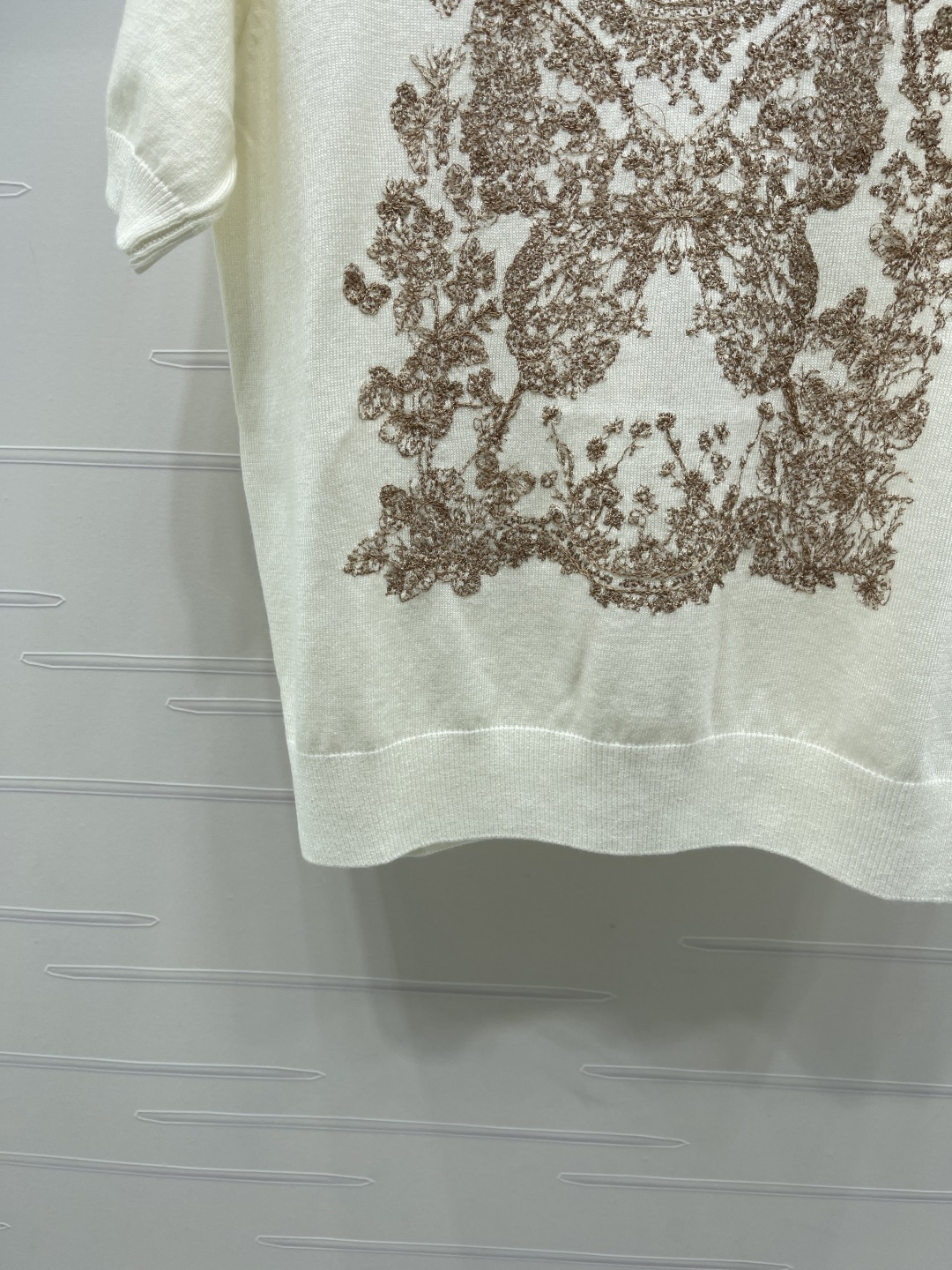 ディオール 白 ロゴ刺繍 バタフライ デニム スカート 画像 6