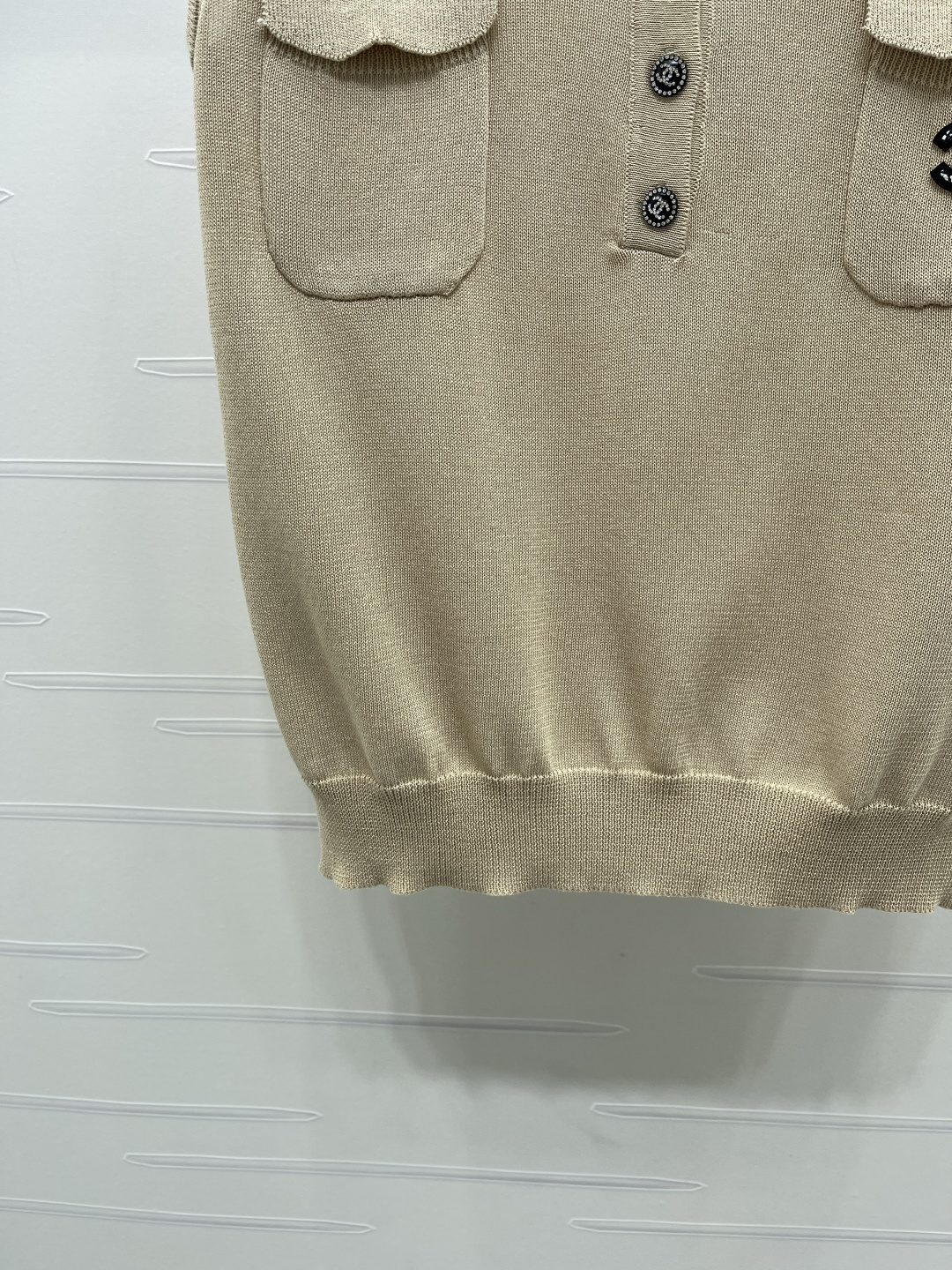 シャネル 襟付き ノースリーブ ポケットディテール ニットタンクトップ 画像 6