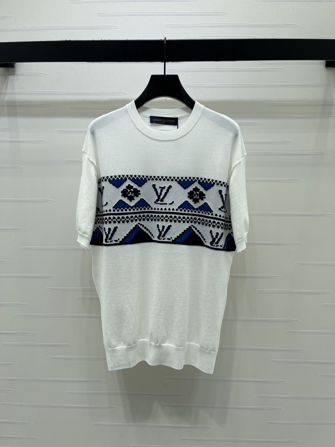 ルイ・ヴィトン グラフィックプリント ロゴ刺繍 ニットTシャツ 詳細画像 1