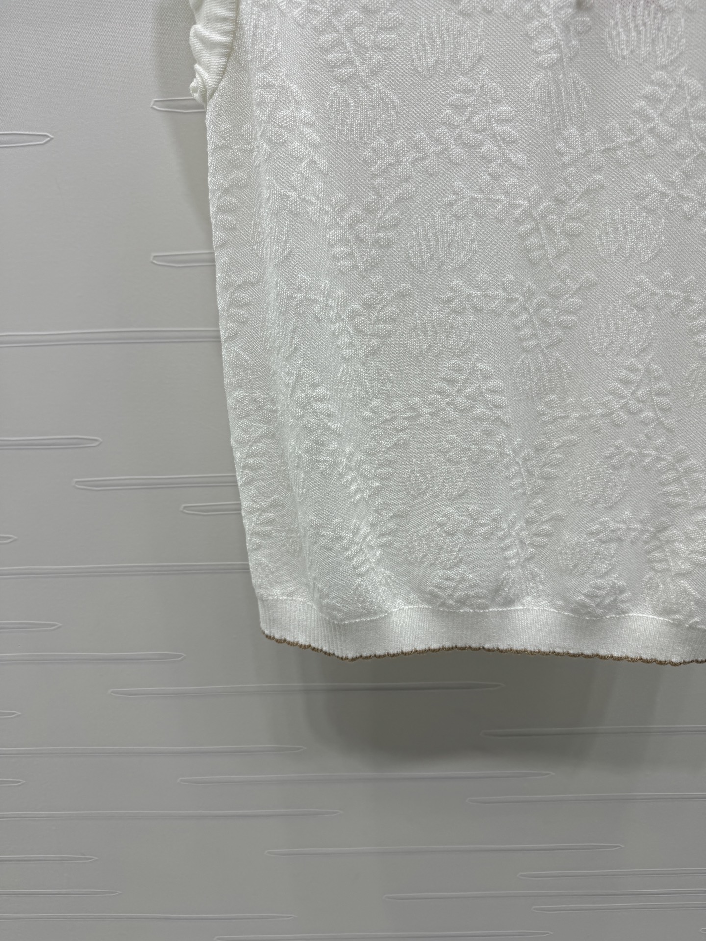 ミュウミュウ ロゴ刺繍 ジャカード ハイウエスト 襟付き スカート 画像 6