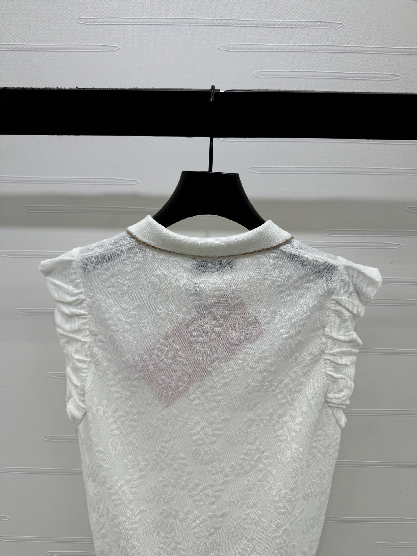 ミュウミュウ ロゴ刺繍 ジャカード ハイウエスト 襟付き スカート 画像 8