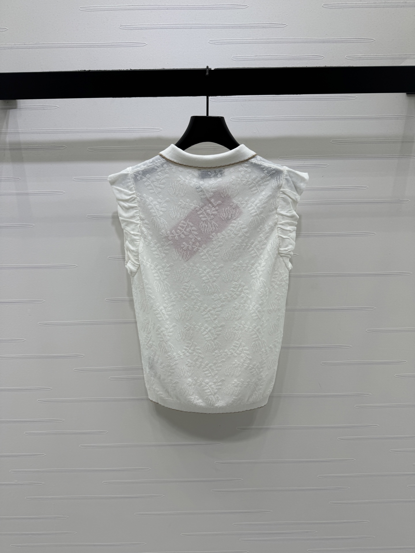 ミュウミュウ ロゴ刺繍 ジャカード ハイウエスト 襟付き スカート 画像 9