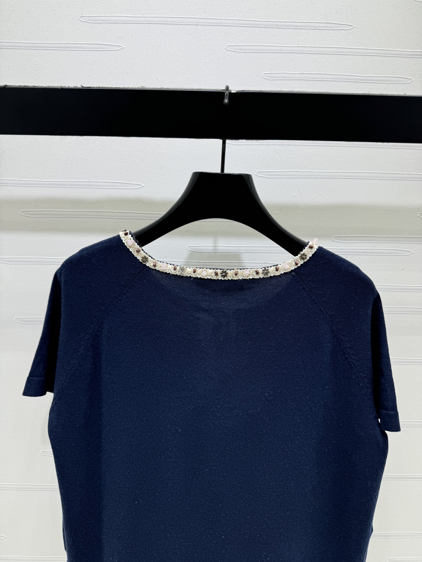ロエベ フローラル ロゴ刺繍 ドローコード ニットTシャツ 画像 8