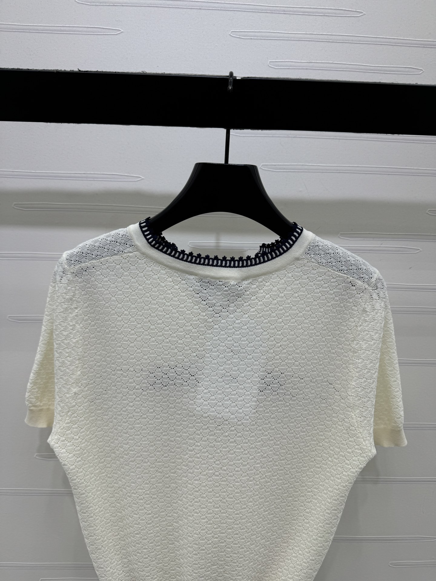 ディオール ロゴ刺繍 ジャカード 透かし編み デニム ニットTシャツ 画像 8