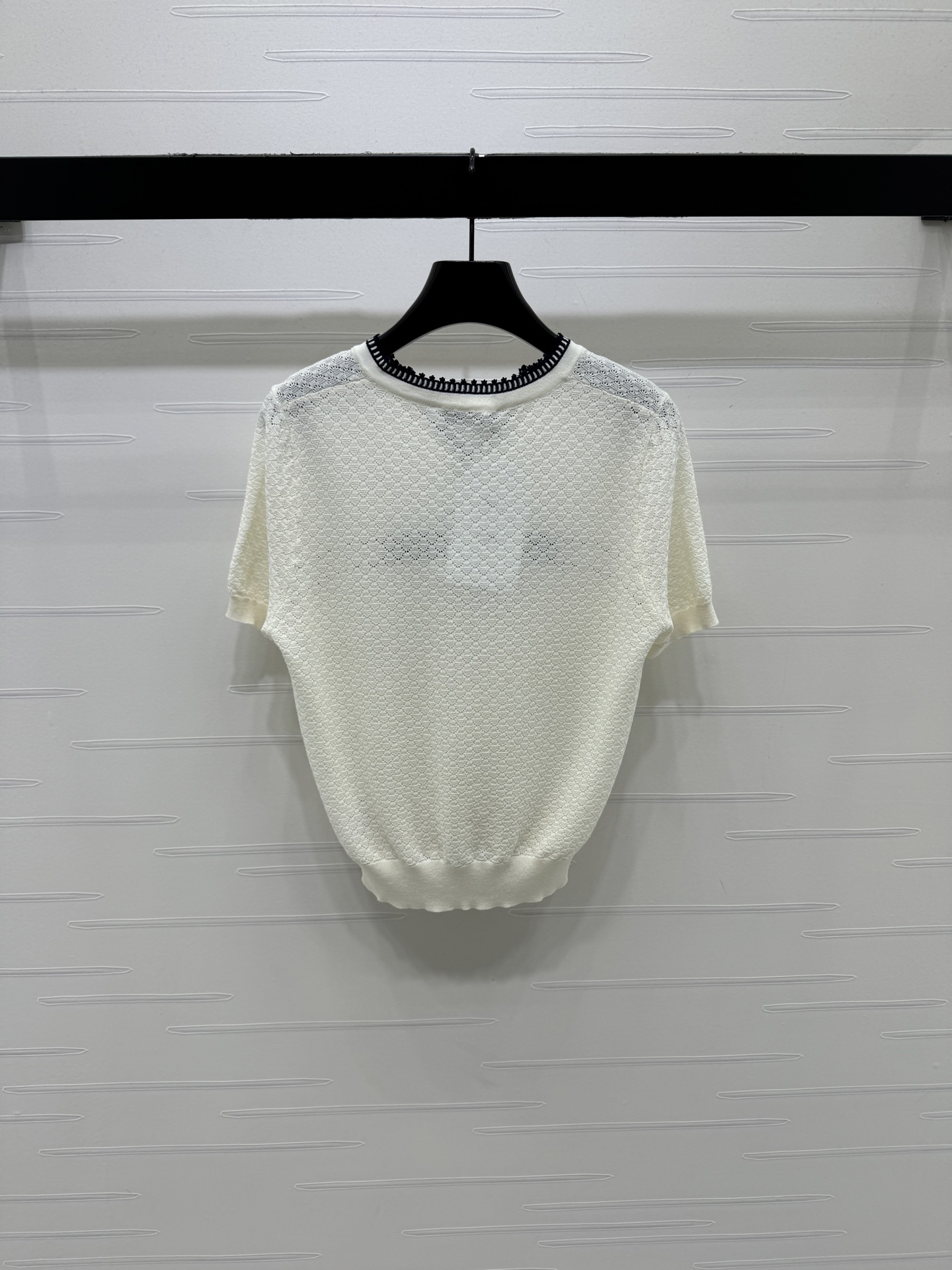 ディオール ロゴ刺繍 ジャカード 透かし編み デニム ニットTシャツ 画像 9
