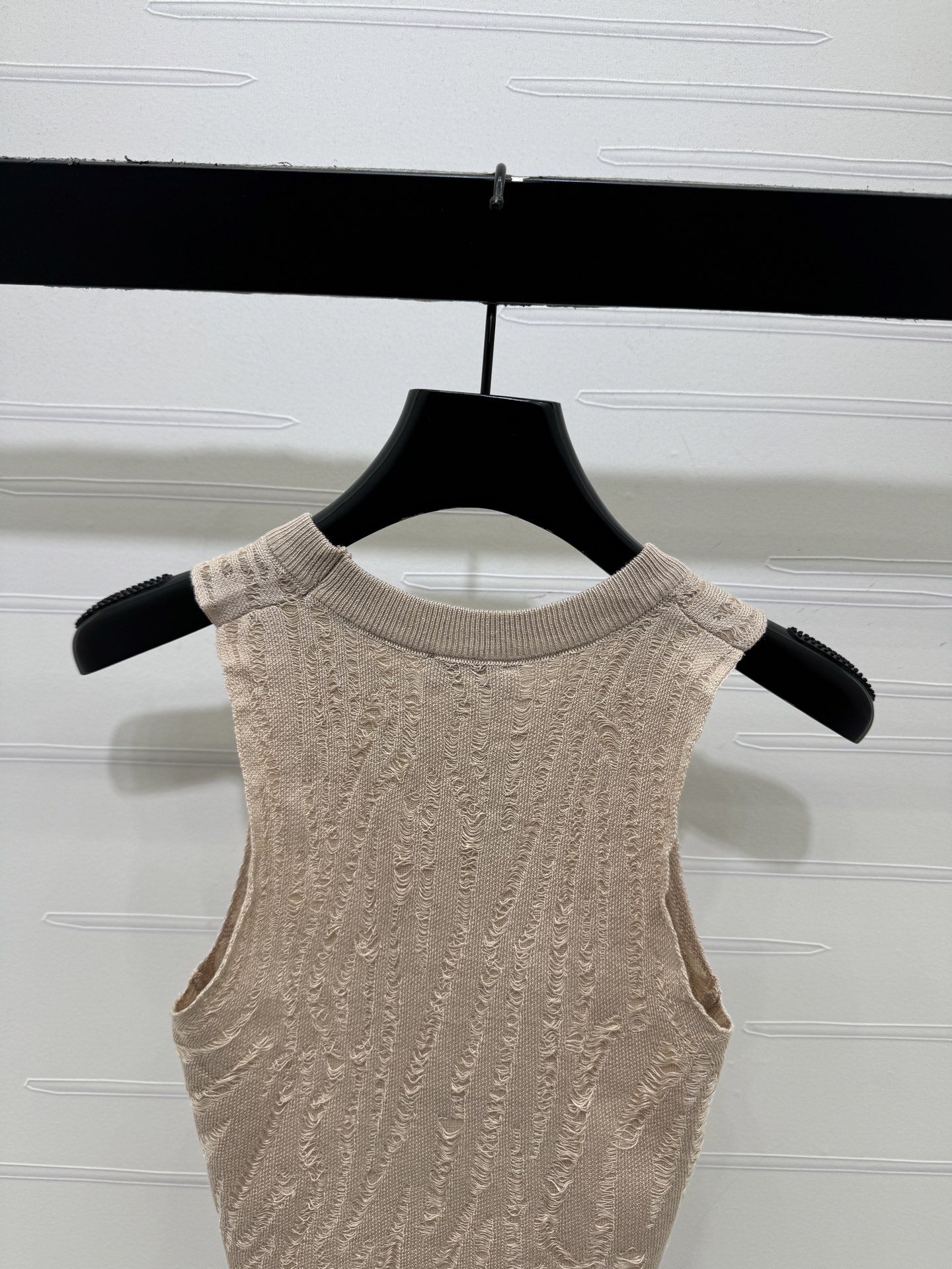 シャネル ロゴ刺繍 透かし編み アシンメトリー ニットタンクトップ 画像 8