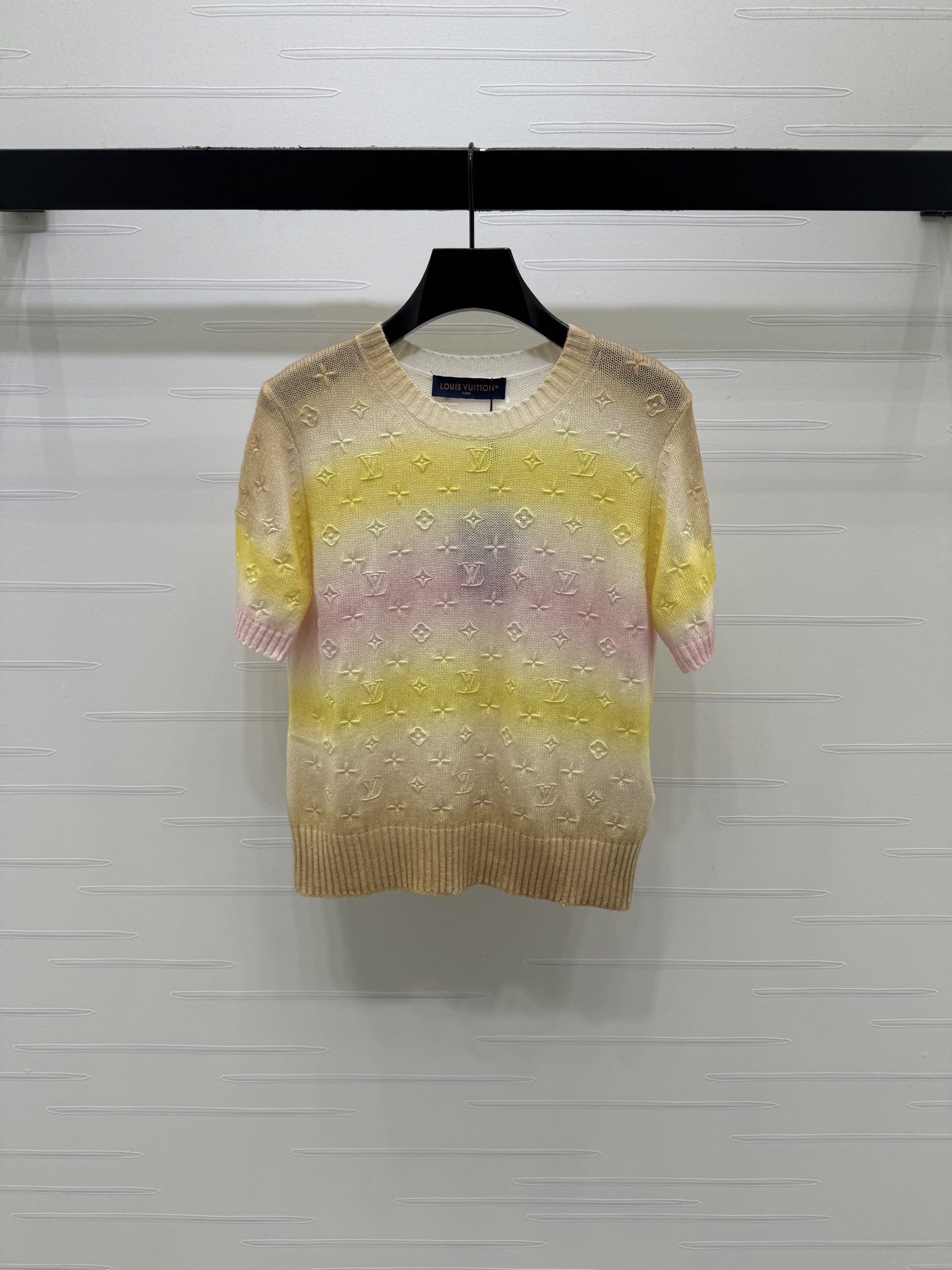 ルイ・ヴィトン ロゴ刺繍 ジャカード ニットTシャツ 詳細画像 1