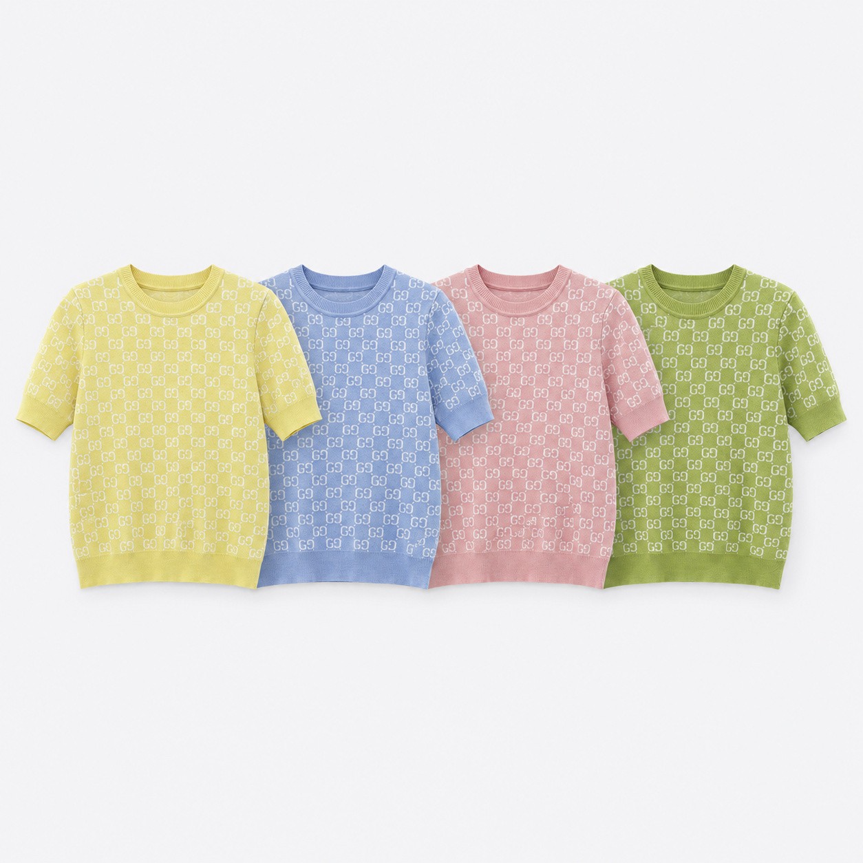 グッチ グラフィックプリント ジャカード ニットTシャツ