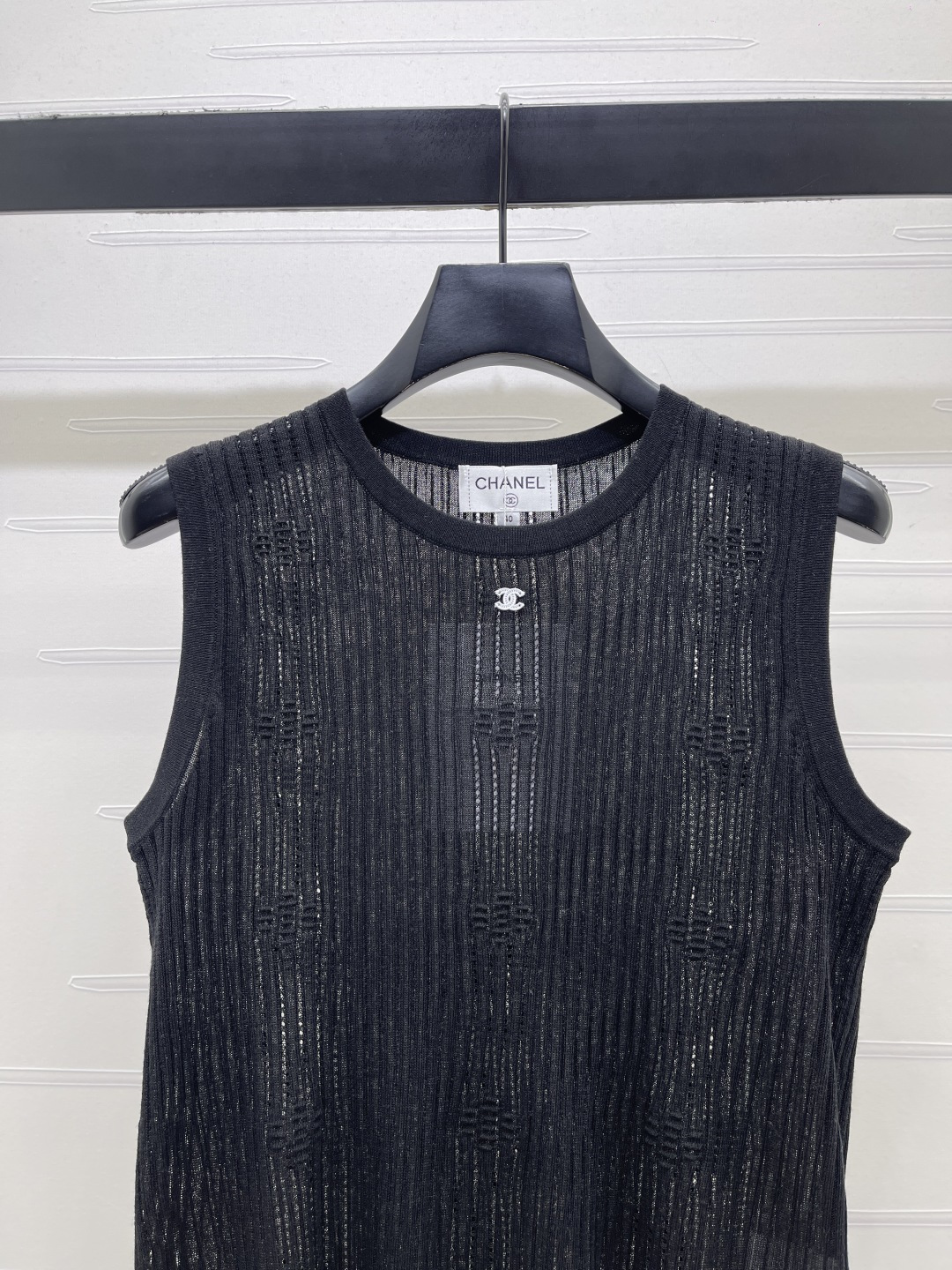 シャネル ロゴ刺繍 ニットタンクトップ 画像 4
