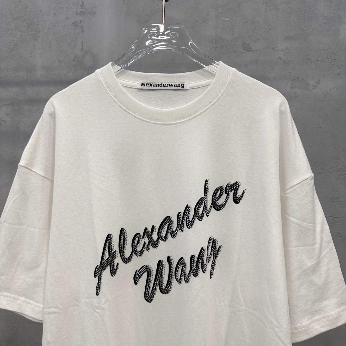 アレキサンダーワン ラインストーンロゴ Tシャツ レースパネルドレス 詳細画像 3