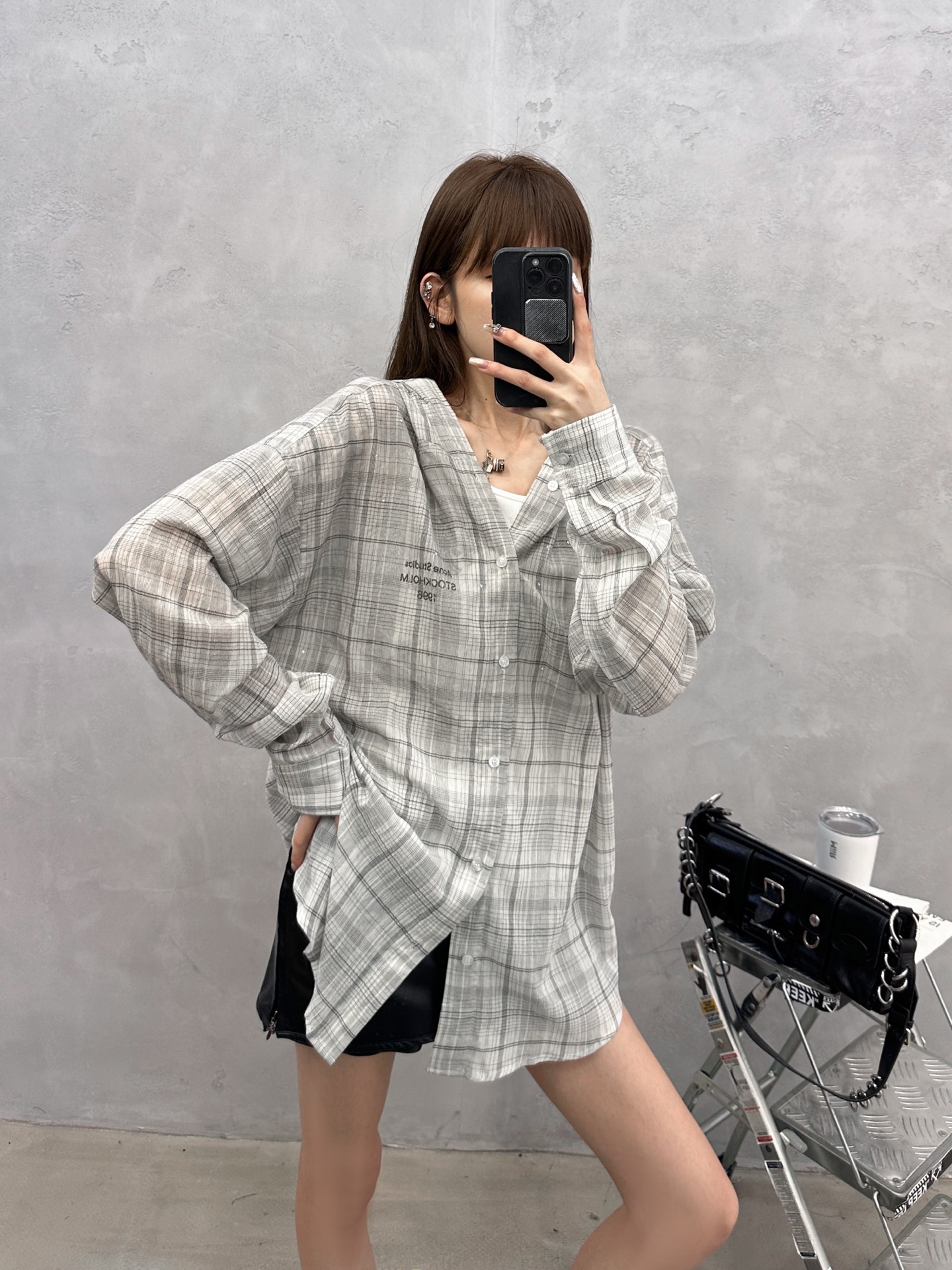 アクネ ストゥディオズ チェック ボタンアップシャツ 画像 9