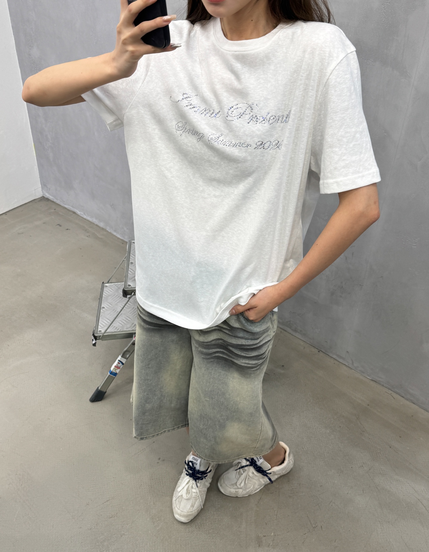 イミ ラインストーン ロゴ Tシャツ 画像 9