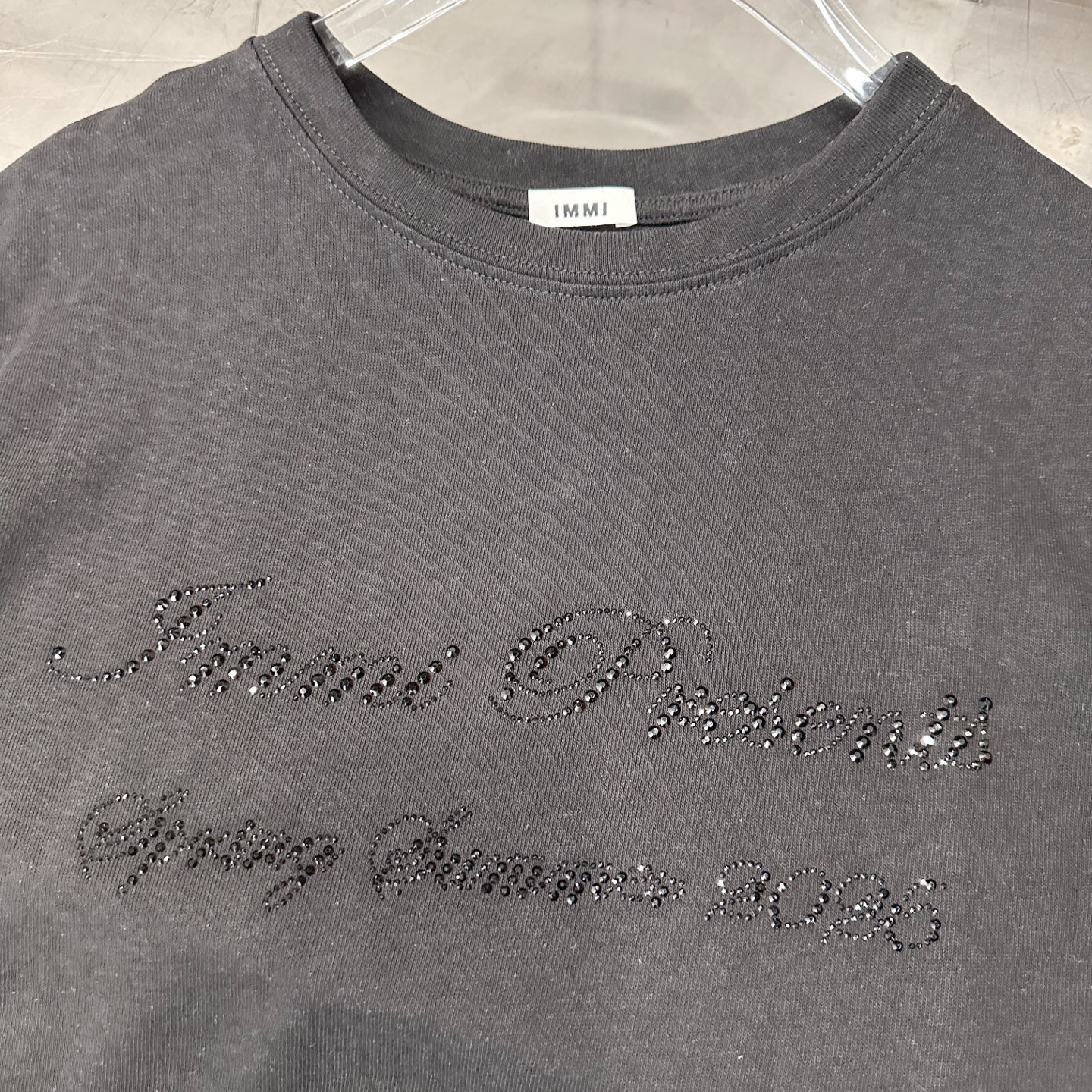 イミ ラインストーン スクリプトロゴ Tシャツ 画像 6