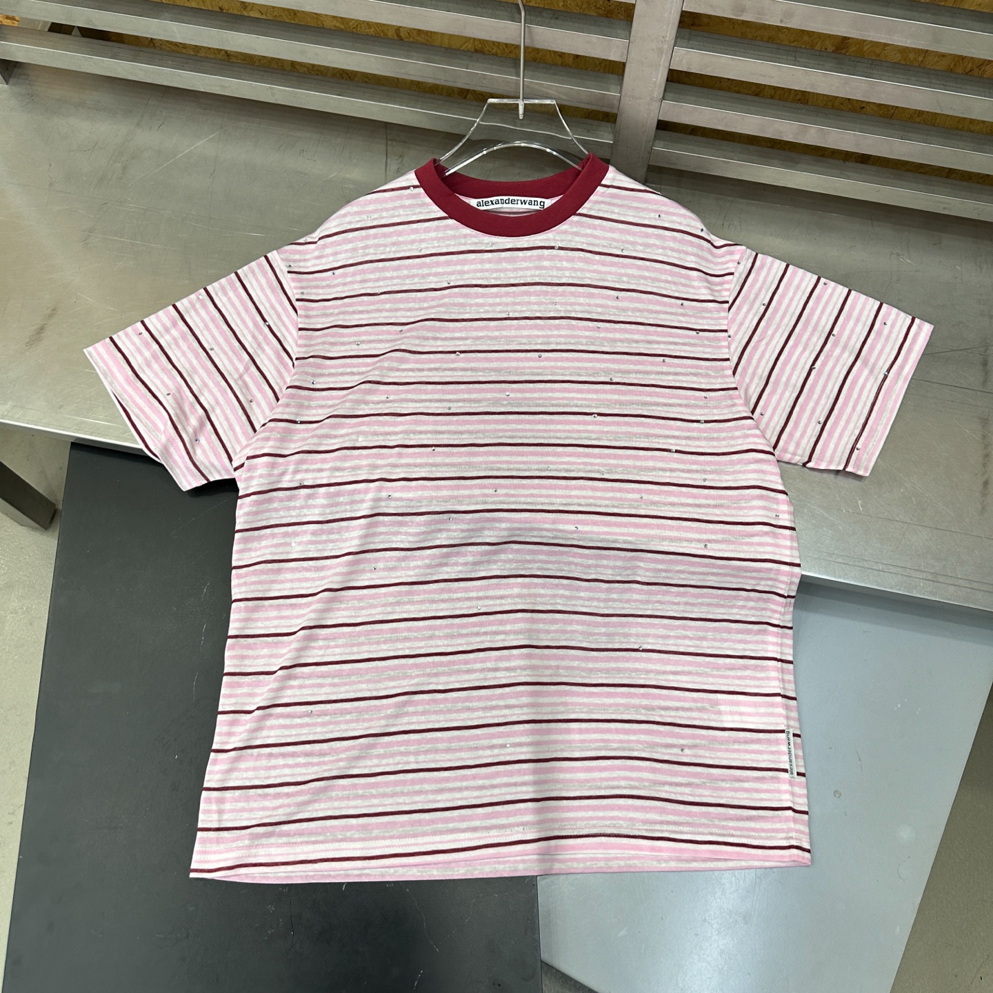 アレキサンダーワン ラインストーン ストライプ Tシャツ 画像 5