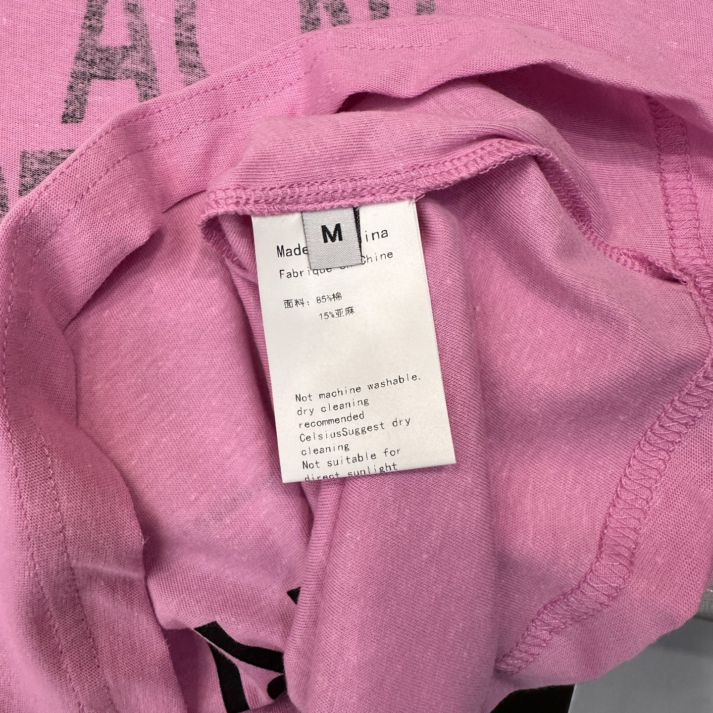 アクネ ストゥディオズ ロゴ ウォッシュ加工ピンクTシャツ 画像 6