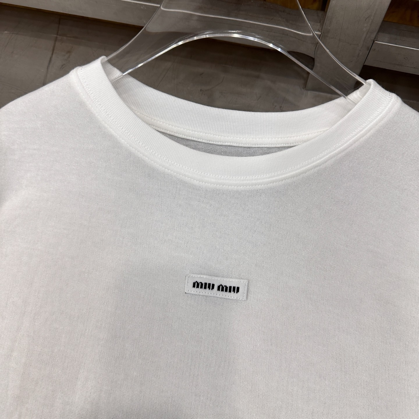 ミュウミュウ ロゴ刺繍 レースパネル 長袖トップ 画像 6
