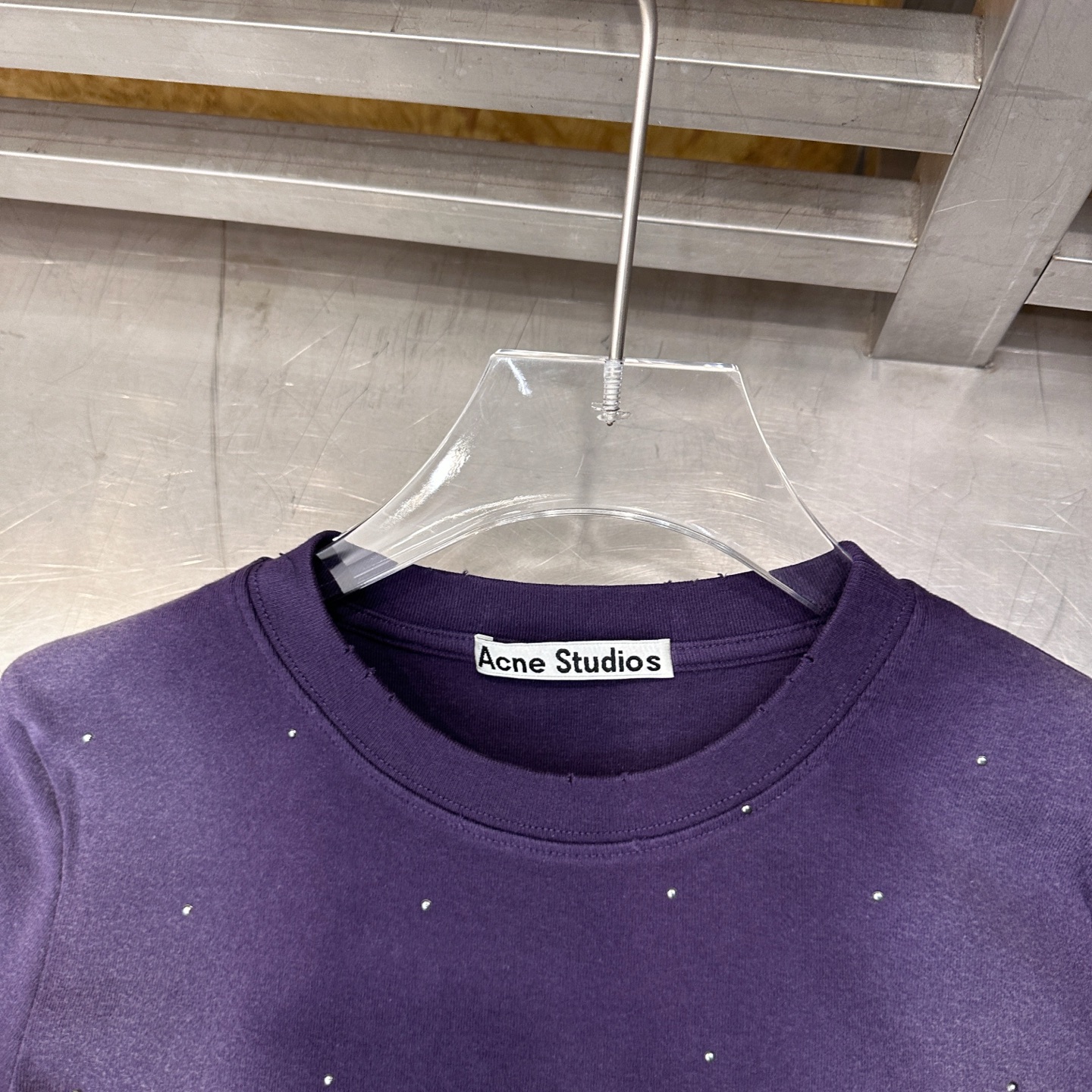 アクネ ストゥディオズ ラインストーン ウォッシュド Tシャツ 画像 5
