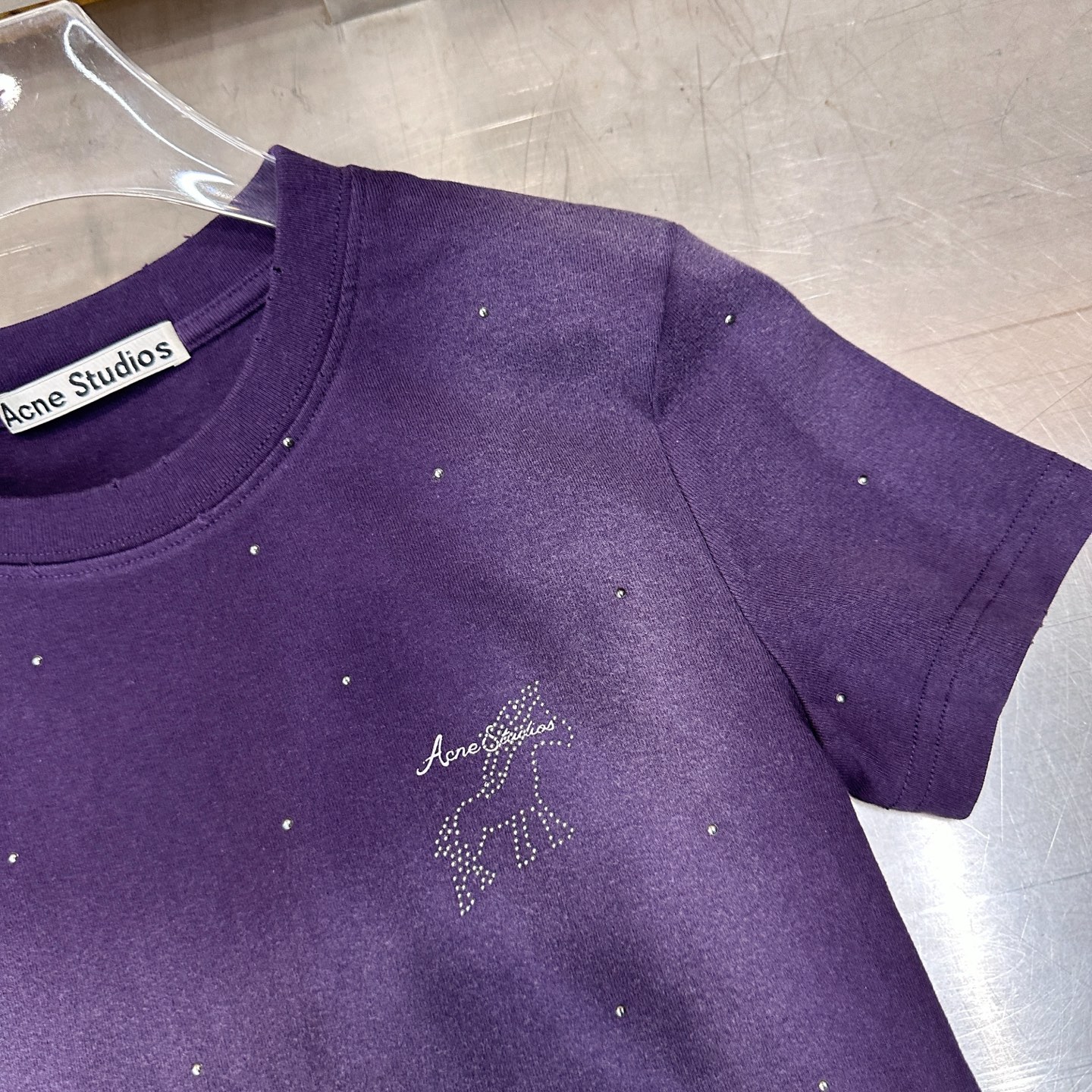 アクネ ストゥディオズ ラインストーン ウォッシュド Tシャツ 画像 7