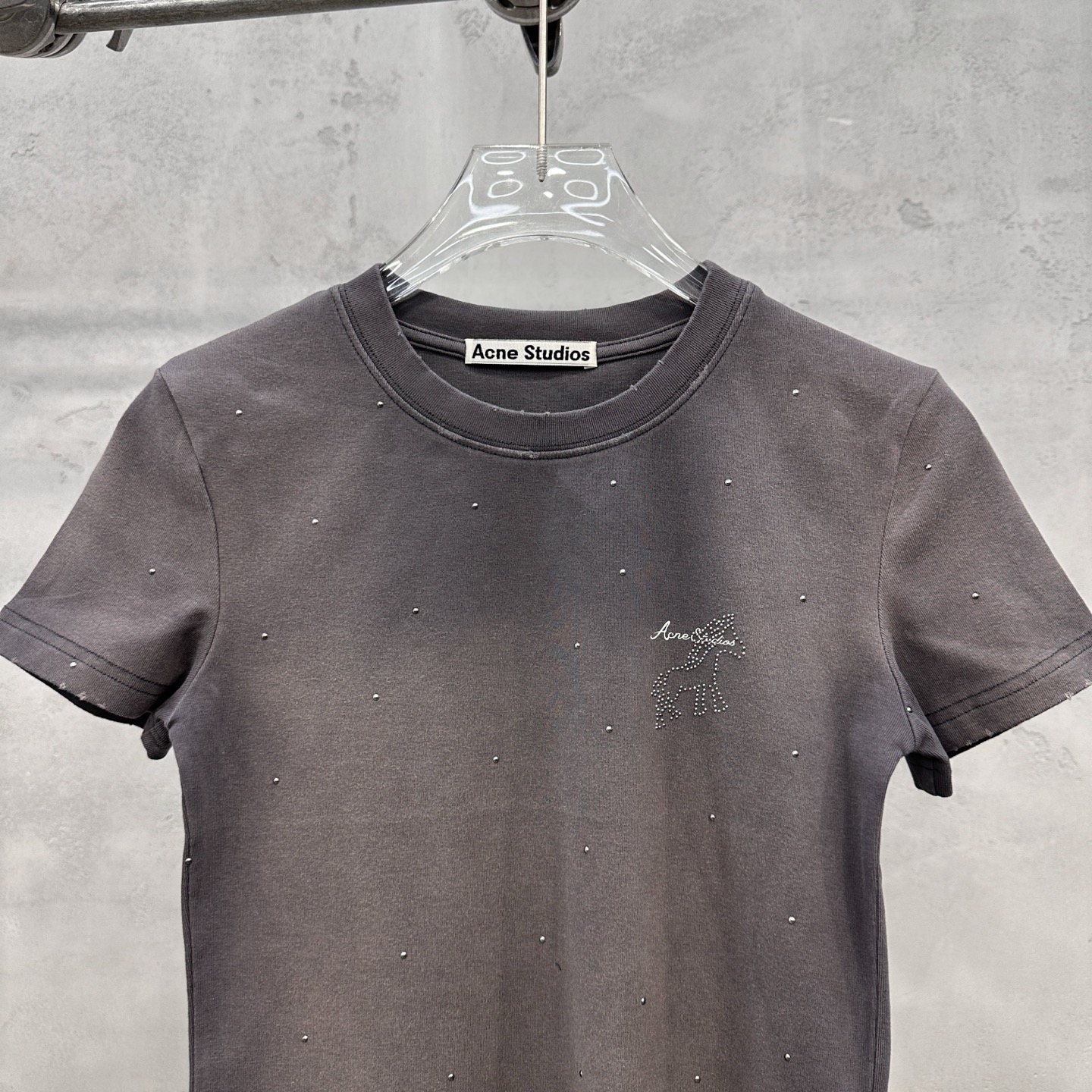 アクネ ストゥディオズ ラインストーン ウォッシュド Tシャツ 詳細画像 2